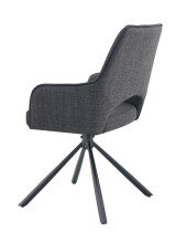 Esszimmerstuhl >Jana< 2er Set in anthrazit, Webstoff - 57x91x64cm (BxHxT) 360° Drehfunktion