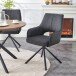 Esszimmerstuhl >Jana< 2er Set in anthrazit, Webstoff - 57x91x64cm (BxHxT) 360° Drehfunktion