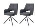 Esszimmerstuhl >Jana< 2er Set in anthrazit, Webstoff - 57x91x64cm (BxHxT) 360° Drehfunktion