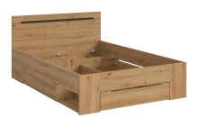 Bettgestell >Canu< in Basalt Grau / Artisan - 144x87x205cm (BxHxT) Liegefläche 140x200 cm