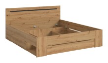 Bettgestell >Canu< in Basalt Grau / Artisan - 184x87x205cm (BxHxT) Liegefläche 180x200 cm