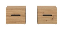 Nachtkommode >Canu< 2er Set in Basalt Grau /...
