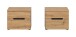 Nachtkommode >Canu< 2er Set in Basalt Grau / Artisan - 50x42x37cm (BxHxT)