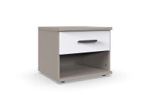 Nachtkommode >BAHAMAS< in SAHARAGRAU + WEISS -...