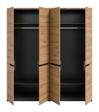 Kleiderschrank >Canu< in Basalt Grau / Artisan - 180x198x59cm (BxHxT)