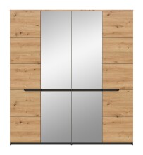 Kleiderschrank >Canu< in Basalt Grau / Artisan - 180x198x59cm (BxHxT)