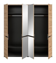 Kleiderschrank >Canu< in Basalt Grau / Artisan - 180x198x59cm (BxHxT)