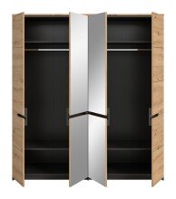 Kleiderschrank >Canu< in Basalt Grau / Artisan - 180x198x59cm (BxHxT)