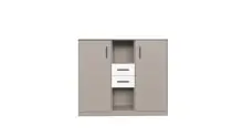 Highboard >BAHAMAS< in SAHARAGRAU + WEISS -...
