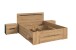 Bettgestell >Canu< in Basalt Grau / Artisan inkl. 2x Nachtkommoden - 244x87x205cm (BxHxT)