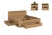 Bettgestell >Canu< in Basalt Grau / Artisan inkl. 2x Nachtkommode - 284x87x205cm (BxHxT)