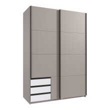 Schwebetürenschrank >BAHAMAS< in SAHARAGRAU +...