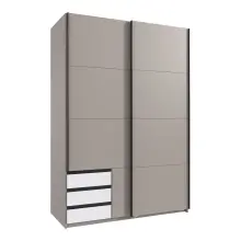 Schwebetürenschrank >BAHAMAS< in SAHARAGRAU +...