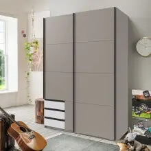 Schwebetürenschrank >BAHAMAS< in SAHARAGRAU +...