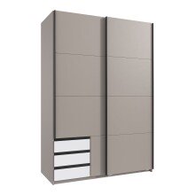 Schwebetürenschrank >BAHAMAS< in SAHARAGRAU +...