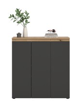 Highboard >Scarpa< in Evoke Oak / Anthrazit - 105x111x37cm (BxHxT)