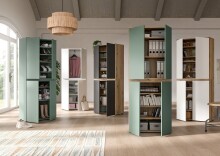 Highboard >Scarpa< in Evoke Oak / Anthrazit - 105x111x37cm (BxHxT)