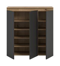 Highboard >Scarpa< in Evoke Oak / Anthrazit - 105x111x37cm (BxHxT)