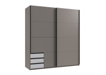 Schwebetürenschrank >BAHAMAS< in SAHARAGRAU +...