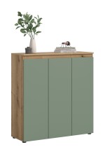 Highboard >Scarpa< in Evoke Oak / Smoke Green - 105x111x37cm (BxHxT)