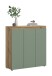 Highboard >Scarpa< in Evoke Oak / Smoke Green - 105x111x37cm (BxHxT)