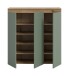 Highboard >Scarpa< in Evoke Oak / Smoke Green - 105x111x37cm (BxHxT)