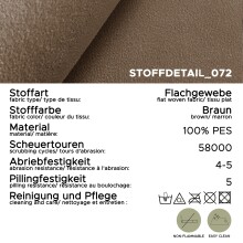 Schlafsofa >Sorto< in braun-beige, Cord - 200x91x100cm (BxHxT)