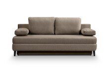 Schlafsofa >Sorto< in braun-beige, Cord - 200x91x100cm (BxHxT)