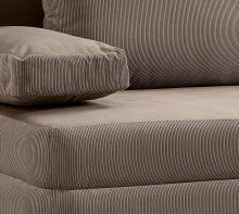 Schlafsofa >Sorto< in braun-beige, Cord - 200x91x100cm (BxHxT)