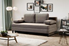 Schlafsofa >Sorto< in braun-beige, Cord - 200x91x100cm (BxHxT)