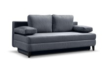 Schlafsofa >Sorto< in blau-grau, Cord - 200x91x100cm (BxHxT)