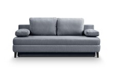 Schlafsofa >Sorto< in blau-grau, Cord - 200x91x100cm (BxHxT)