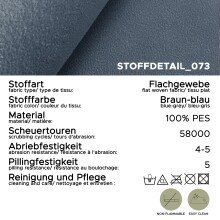 Schlafsofa >Sorto< in blau-grau, Cord - 200x91x100cm (BxHxT)