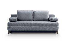 Schlafsofa >Sorto< in blau-grau, Cord - 200x91x100cm (BxHxT)