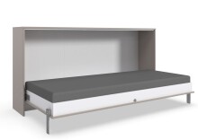 Schrankbett >BAHAMAS< Liegefläche 100x200cm, SAHARAGRAU - 212x105x43cm (BxHxT)