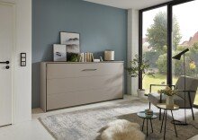 Schrankbett >BAHAMAS< Liegefläche 100x200cm, SAHARAGRAU - 212x105x43cm (BxHxT)