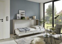 Schrankbett >BAHAMAS< Liegefläche 100x200cm, SAHARAGRAU - 212x105x43cm (BxHxT)