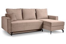 Ecksofa >Marti< in altrosa, Cord - 230x89x148cm (BxHxT)