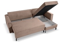 Ecksofa >Marti< in altrosa, Cord - 230x89x148cm (BxHxT)