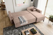 Ecksofa >Marti< in altrosa, Cord - 230x89x148cm (BxHxT)