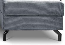 Ecksofa >Marti< in blau-grau, Cord - 230x89x148cm (BxHxT)