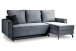 Ecksofa >Marti< in blau-grau, Cord - 230x89x148cm (BxHxT)