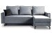 Ecksofa >Marti< in blau-grau, Cord - 230x89x148cm (BxHxT)