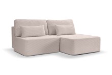 Ecksofa >Amsterix< in grau-beige, Cord - 213x95x158cm (BxHxT)