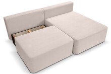 Ecksofa >Amsterix< in grau-beige, Cord - 213x95x158cm (BxHxT)