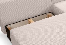 Ecksofa >Amsterix< in grau-beige, Cord - 213x95x158cm (BxHxT)