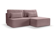 Ecksofa >Amsterix< in altrosa, Cord - 213x95x158cm (BxHxT)