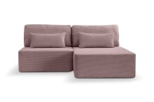 Ecksofa >Amsterix< in altrosa, Cord - 213x95x158cm (BxHxT)