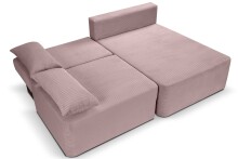 Ecksofa >Amsterix< in altrosa, Cord - 213x95x158cm (BxHxT)