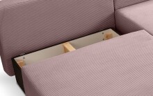Ecksofa >Amsterix< in altrosa, Cord - 213x95x158cm (BxHxT)